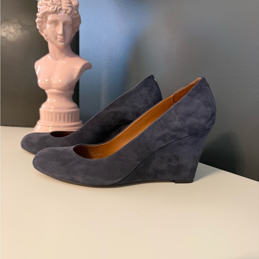 Coach Rileigh Grey Suede Pumps